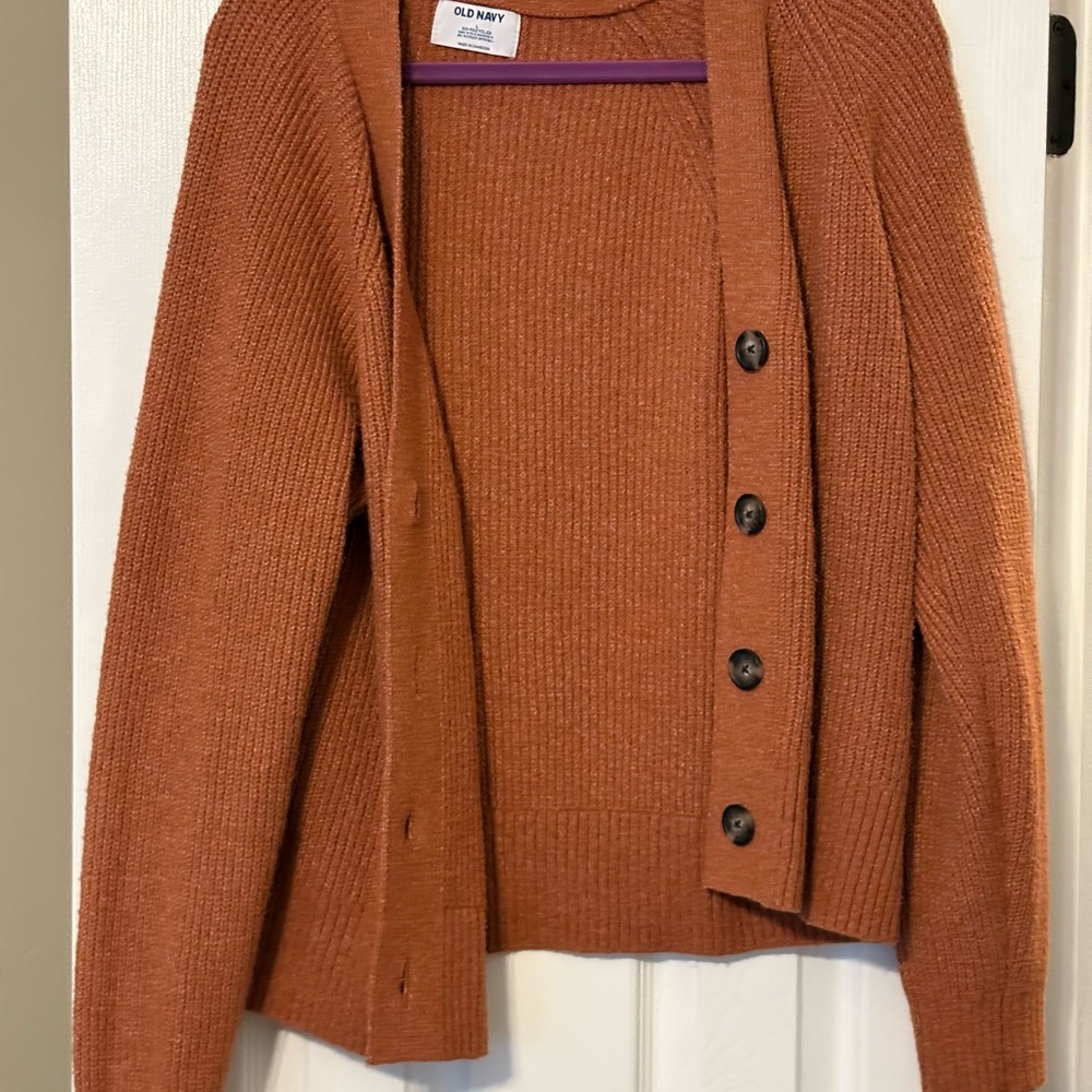 Old Navy Women's Orange Cardigan Sweater